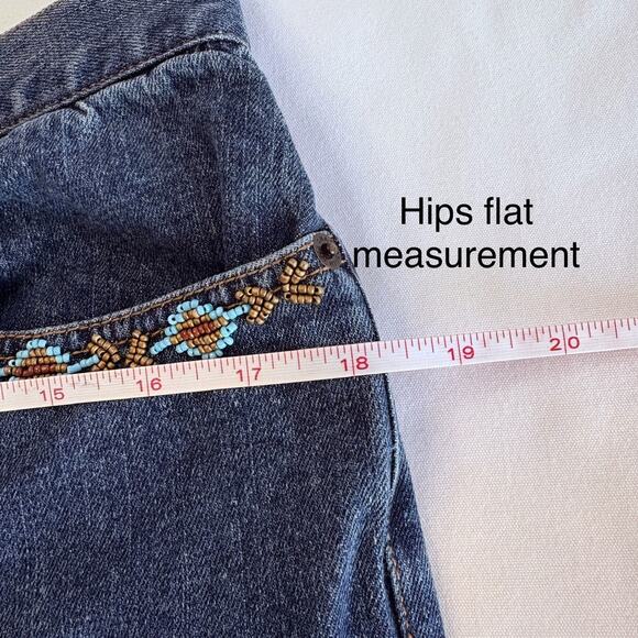 Vintage Chaps Women’s Denim Sz 8 Beaded Pockets Medium-Wash High Rise Mom Jeans - Picture 11 of 13